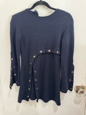Derek Lam Navy Knit Crewneck Pullover